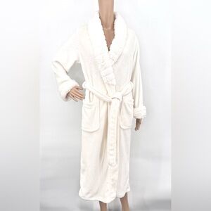 Carole Hochman Ivory Plush Wrap Robe